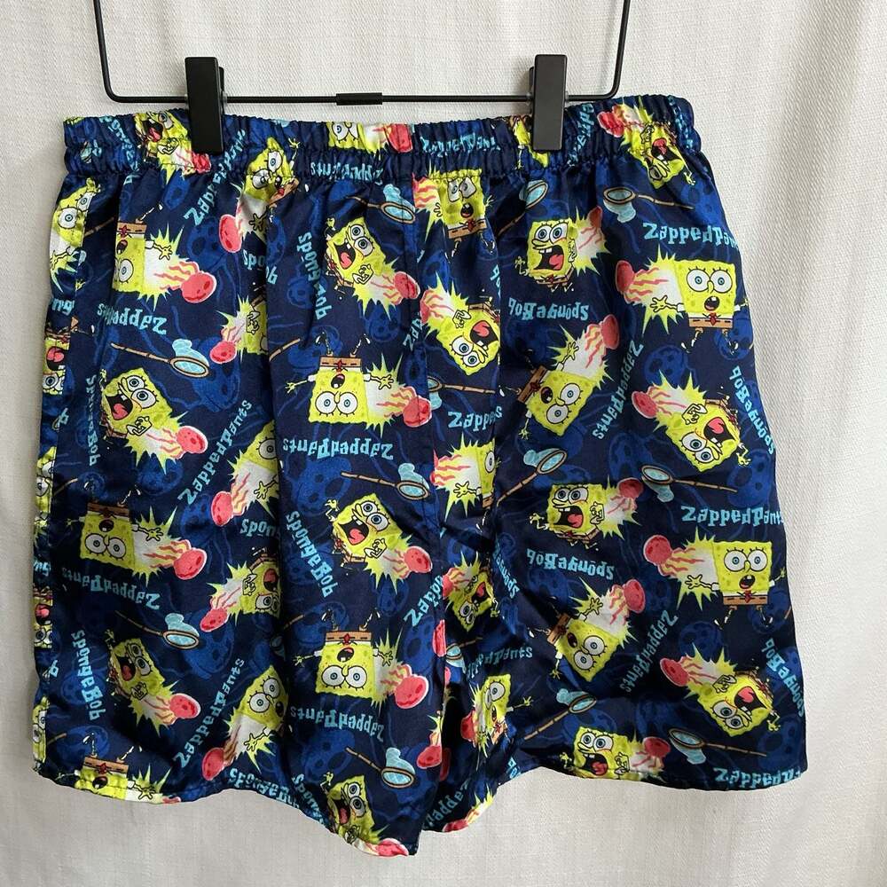 Nickelodeon SpongeBob SquarePants Blue Satin Lounge Pajama Shorts